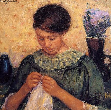 Mary Cassatt, Woman Sewing, 1914