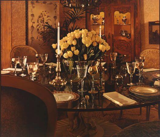 Jack Mendenhall, Yellow Tulips And Dinner Setting, 1981