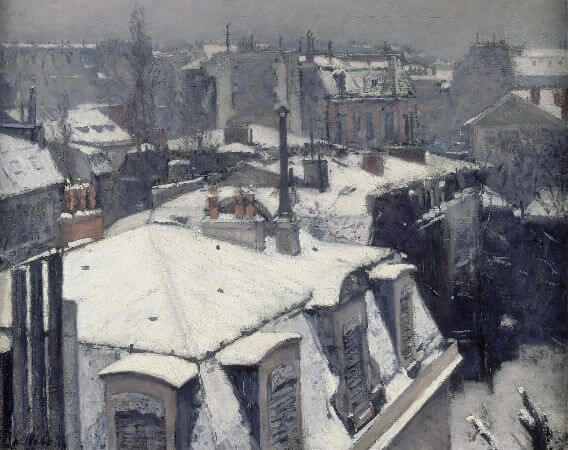 Gustave Caillebotte, Rooftops In The Snow (snow effect), 1878