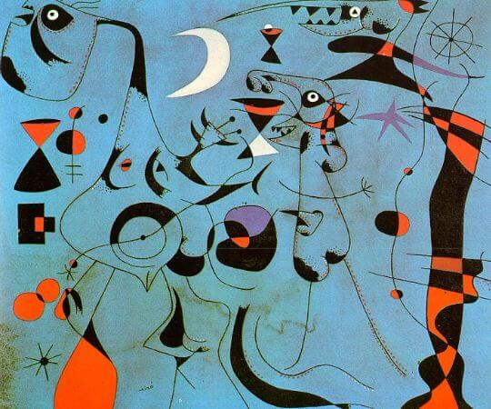 joan miro, Figures At Night Guided By The Phosphorescent Tracks of Snails, 1940
