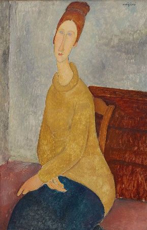 Amedeo Modigliani, Jeanne Hebuterne With Yellow Sweater, 1919