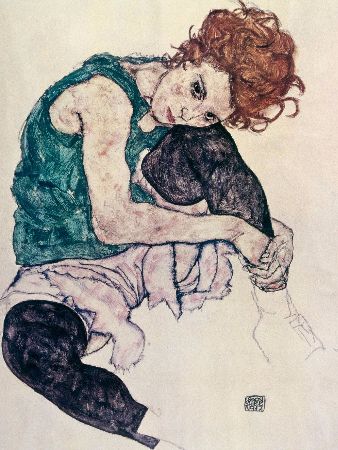 Egon Schiele, Seated Woman With Bent Knee, 1917