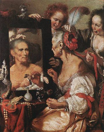 Bernardo Strozzi, Old Woman At The Mirror, 1615