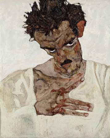 Egon Schiele, Self Portrait with Lowered Head, 1912