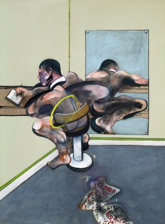 Francis Bacon, Figure Writing Reflected In Mirror, 1976