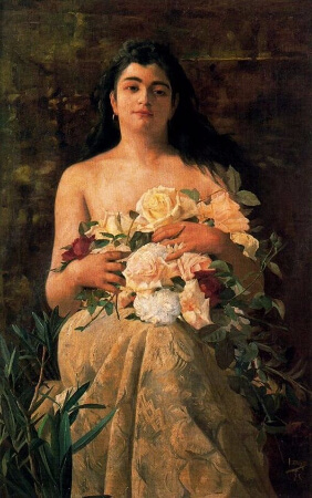 Ignacio Diaz Olano, Mujer Con Flores