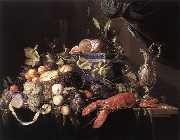 Jan Davidszoon de Heem, Still Life with Fruit and Lobster, 1648-49