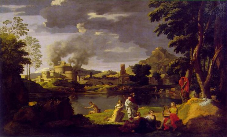 Nicolas Poussin, Landscape With Orpheus and Eurydice, 1659
