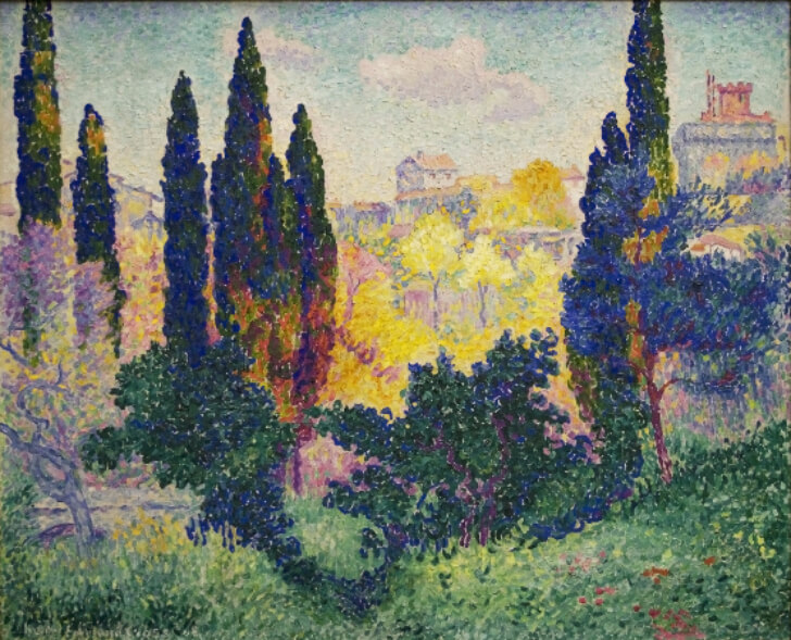 Henri-Edmond Cross, The Cypresses, 1908