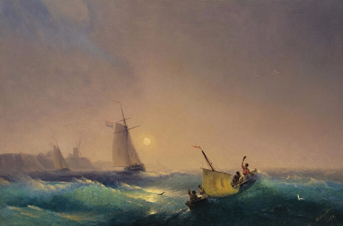 Ivan Konstantinovich Aivazovsky, Departure from Dutch Coast, 1844