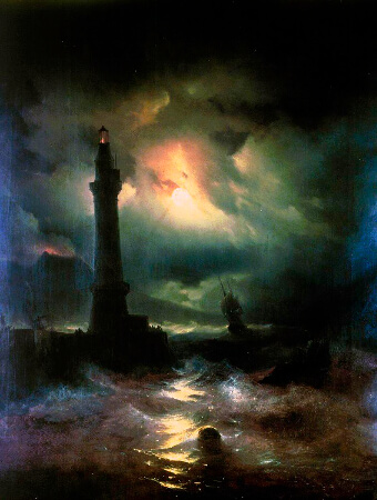 Ivan Konstantinovich Aivazovsky, Neapolitan Lighthouse, 1842
