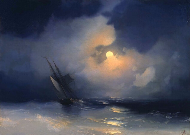 Ivan Konstantinovich Aivazovsky, Storm At Sea On A Moonlit Night, 1849