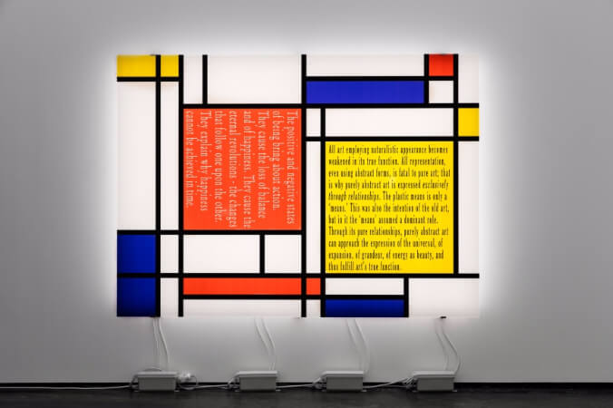 Joseph Kosuth, Mondrian's Work V, 2015