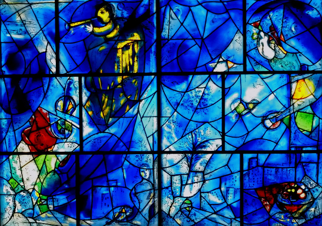 Marc Chagall, vitray calismasi