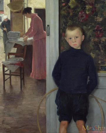 Paul Mathey, Interior With Women And A Child