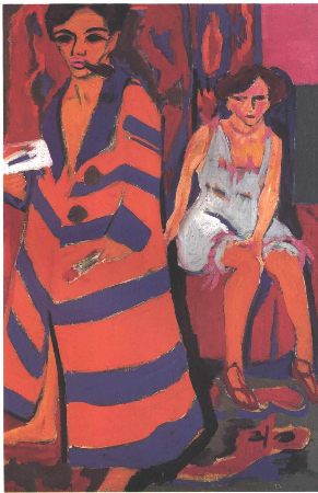Ernst Ludwig Kirchner, Self-Portrait With a Model, 1910