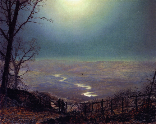 John Atkinson Grimshaw, Moonlight, Wharfedale, 1871