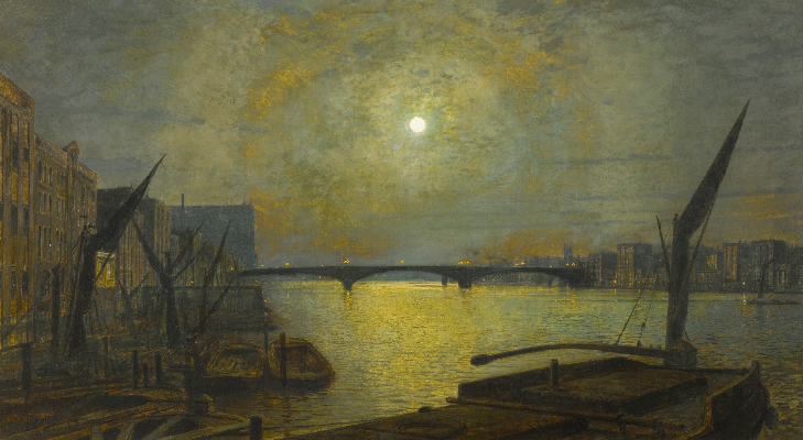 John Atkinson Grimshaw, Southwark Bridge From Blackfriars By Moonlight, 1881
