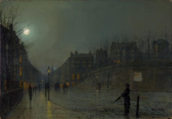 John Atkinson Grimshaw, View of Heath Street By Night, 1882