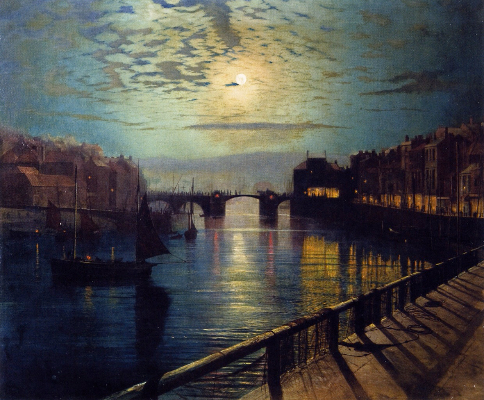 John Atkinson Grimshaw, Whitby Harbour By Moonlight, 1862