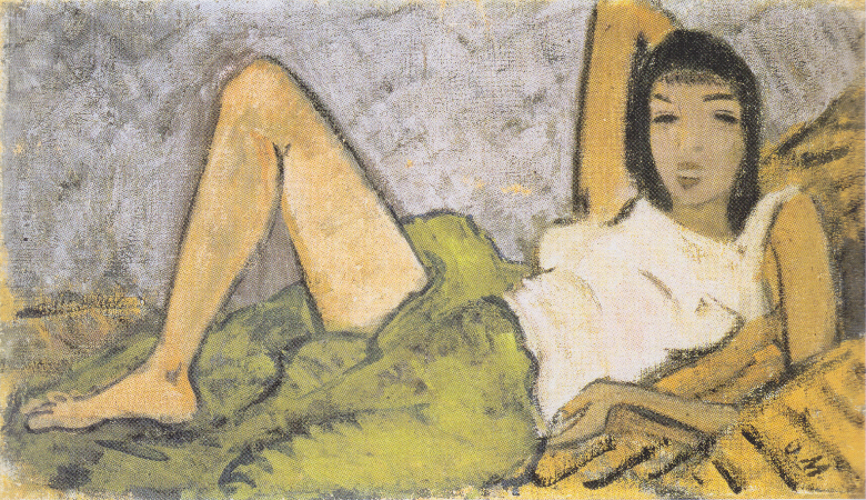Otto Mueller, Liegendes Madchen, 1914