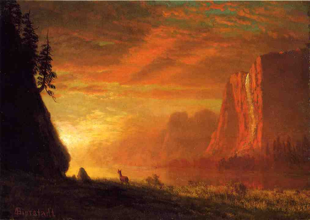 Albert Bierstadt, Deer at Sunset