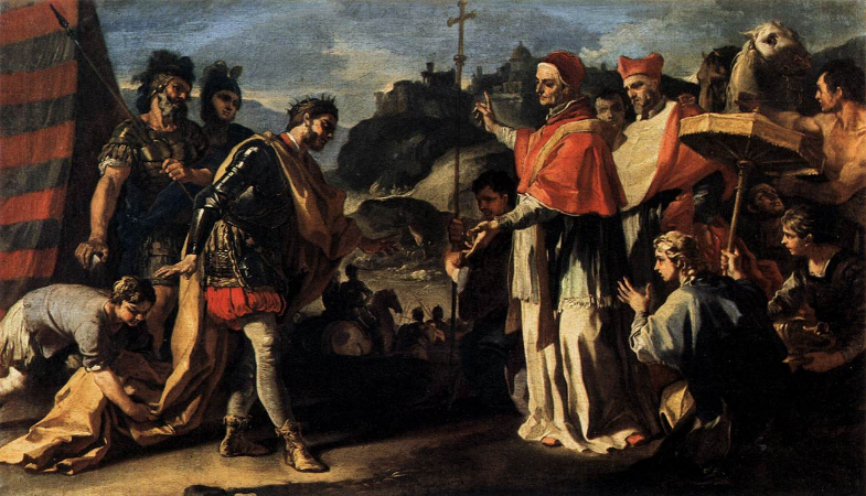 Francesco Solimena, The Meeting of Pope Leo and Attila