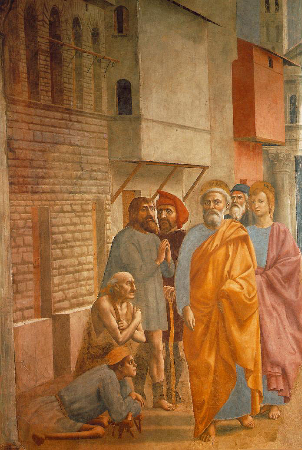 Masaccio, St. Peter Healing The Sick With His Shadow, 1426-27