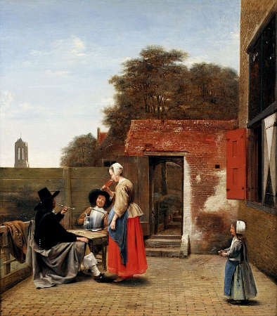 Pieter de Hooch, A Dutch Courtyard, 1657