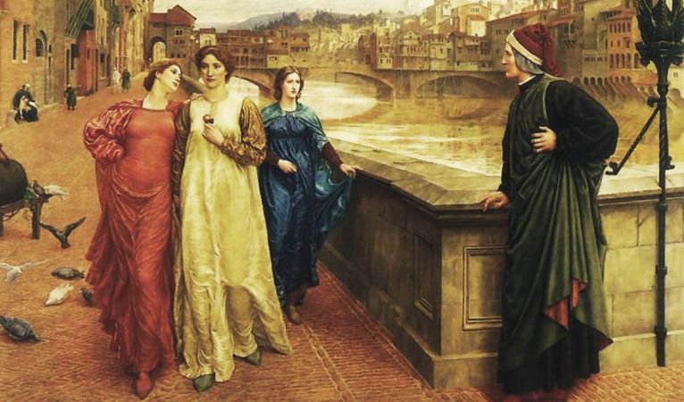 Dante Meets Beatrice At Ponte Santa Trinita, Henry Holiday