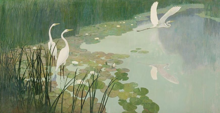 Newell Convers Wyeth, Herons In Summer