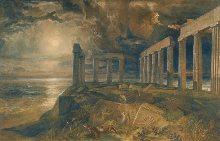 William Turner, The Temple of Poseidon at Sunium (Cape Colonna), 1834