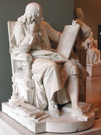 Augustin Pajou, Marble Statue of Blaise Pascal