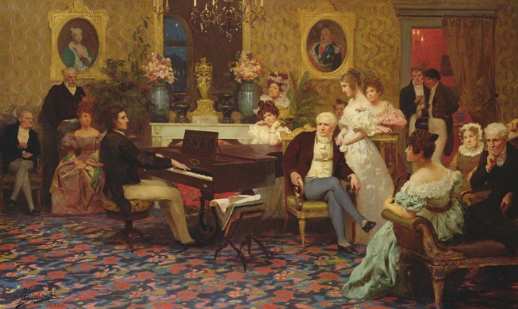 Hendrik Siemiradzki, Chopin Playing The Piano In Prince Radziwill's Salon, 1887