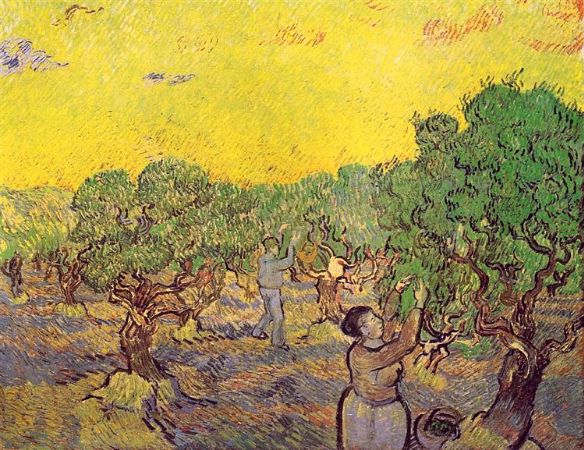 Van Gogh, Olive Grove with Picking Figures, 1889