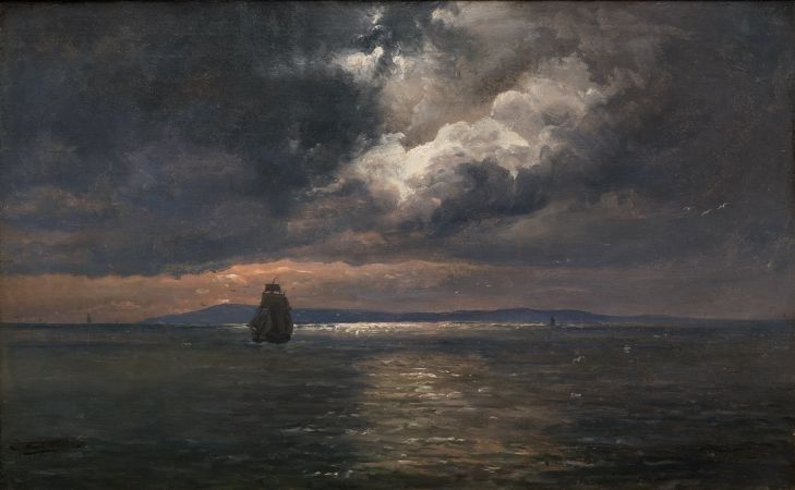 Johan Christian Dahl, Fjord At Sunset, 1850