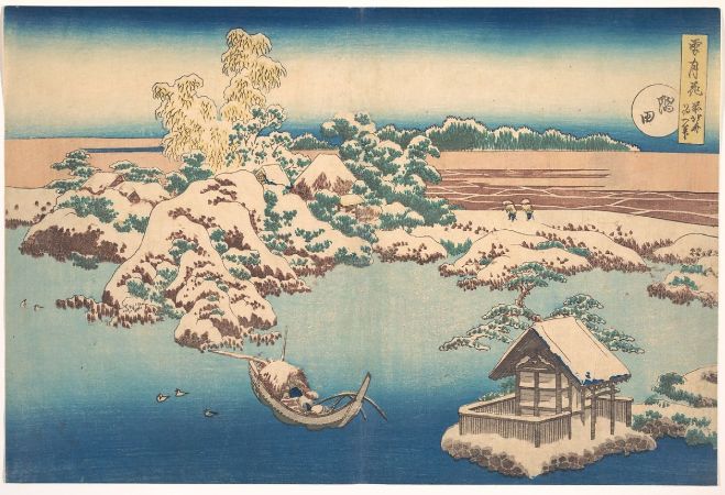 hokusai, Snow On The Sumida River, 1833