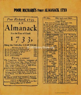 Poor Richard's Almanack, 1733