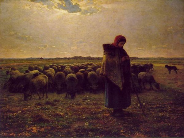 Jean François Millet, Shepherdess With her Flock
