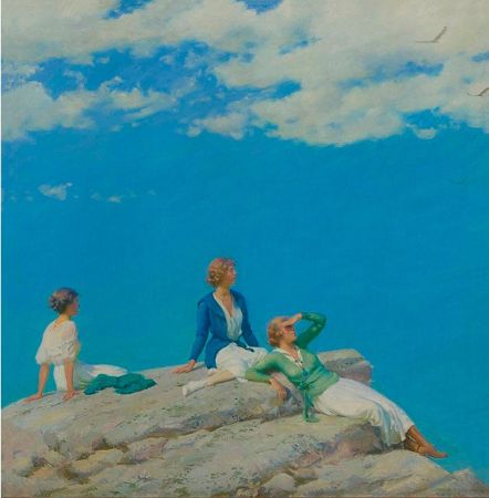 Charles Courtney Curran, Three Women on Hilltop, 1919