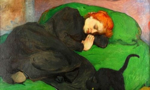 Władysław Ślewiński’, Sleeping Woman With a Cat, 1896 (1)