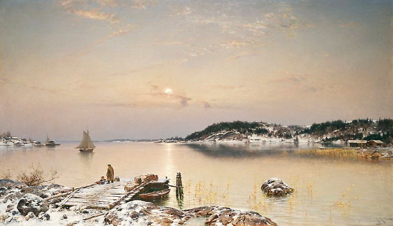 Hjalmar Munsterhjelm, October Evening After the First Snowfall,
