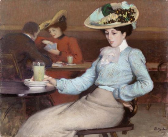 Gustave Poetzsch, L'Élégante au verre d'absinthe,