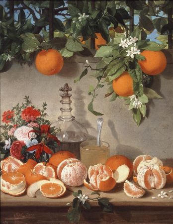 Rafael Romero Barros, Nature morte d'oranges, 1863