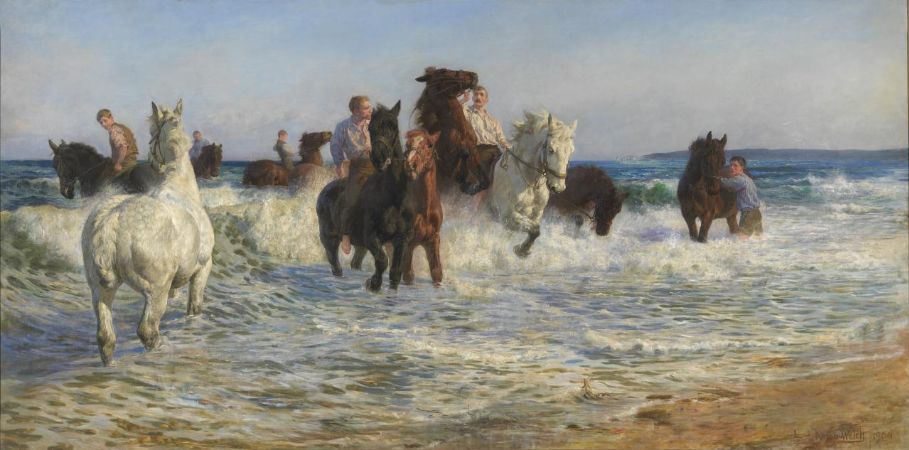 Lucy Kemp-Welch, Horses Bathing in the Sea, 1900