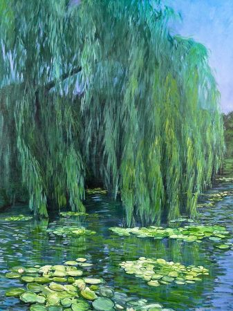 Lynne Albright, Weeping Willow Tree and Water Lilies
